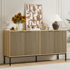 63" Wide Kitchen Sideboard,Buffet Cabinet with Adjustable Shelf and 2 Doors,Coffee Bar Cabinet for kitchen,Living Room,Bedroom,Natural Oak