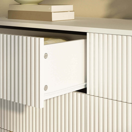 Modern Fluted 6-Drawer Dresser - Riumlore