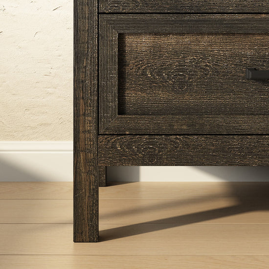 Dorien Rustic Farmhouse Black 9-Drawer Dresser - Riumlore