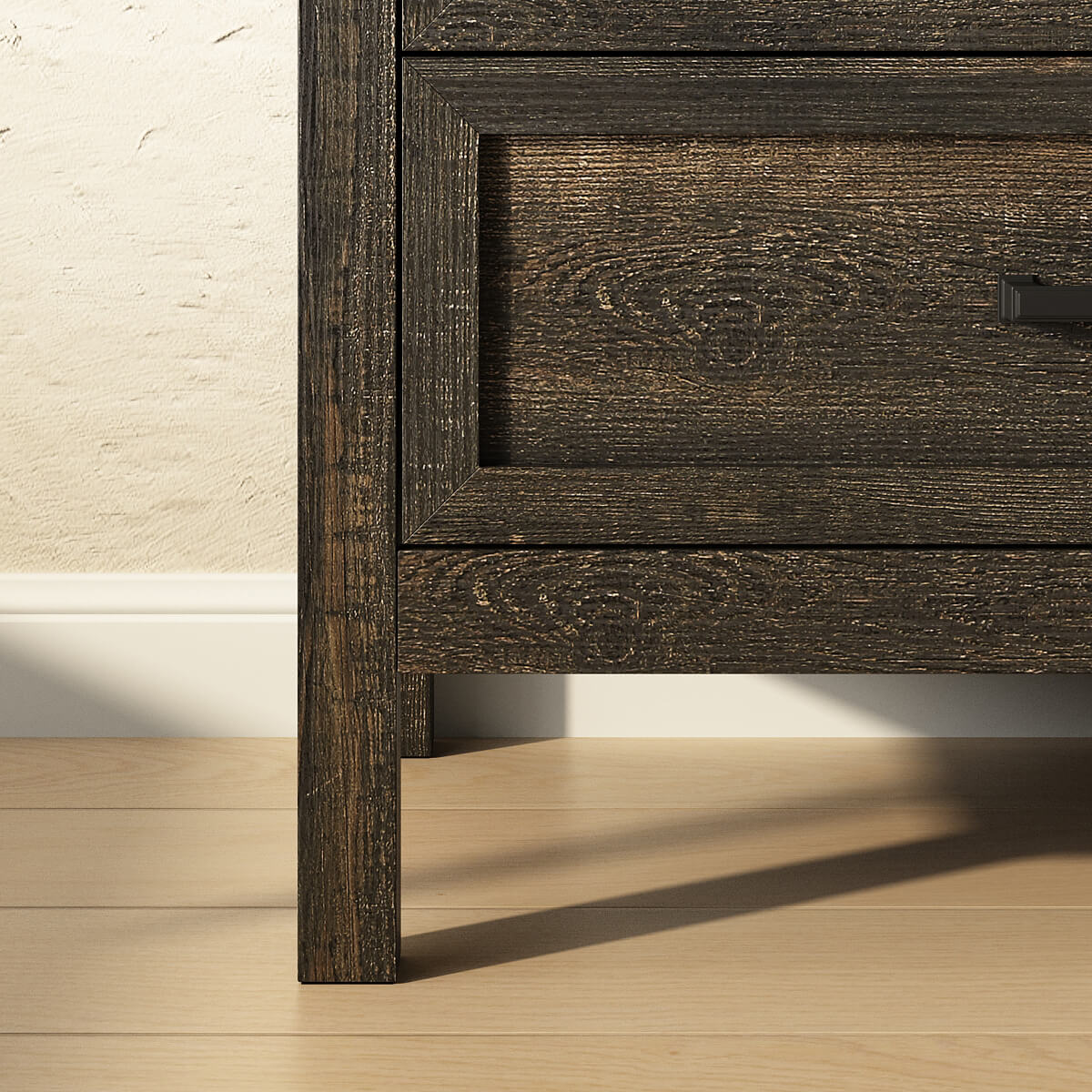Dorien Rustic Farmhouse Black 9-Drawer Dresser - Riumlore