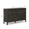 Dorien Rustic Farmhouse Black 6-Drawer Dresser - Riumlore