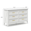 Dorien Modern Farmhouse White 6-Drawer Dresser - Riumlore