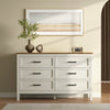 Dorien Rustic Farmhouse White 6-Drawer Dresser - Riumlore