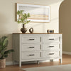 Dorien Rustic Farmhouse White 6-Drawer Dresser - Riumlore
