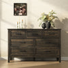 Dorien Rustic Farmhouse Black 7-Drawer Dresser - Riumlore