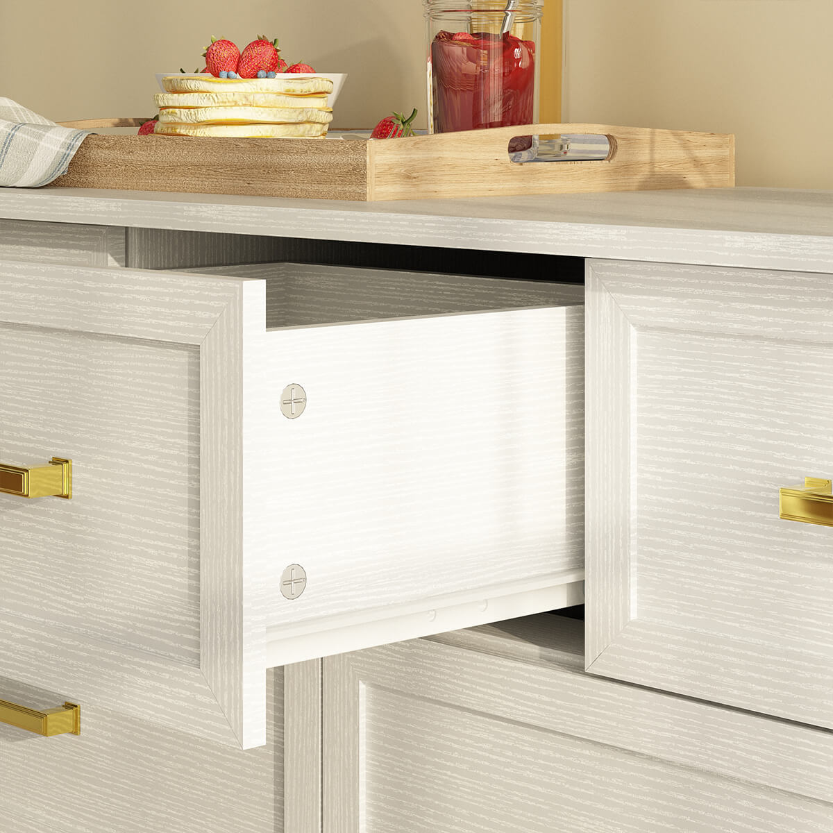 Dorien Modern Farmhouse White 7-Drawer Dresser - Riumlore