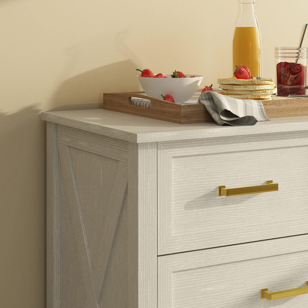 Dorien Modern Farmhouse White 7-Drawer Dresser - Riumlore