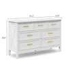 Dorien Modern Farmhouse White 7-Drawer Dresser - Riumlore