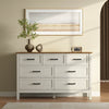 Dorien Rustic Farmhouse White 7-Drawer Dresser - Riumlore
