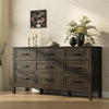 Dorien Rustic Farmhouse Black 9-Drawer Dresser - Riumlore