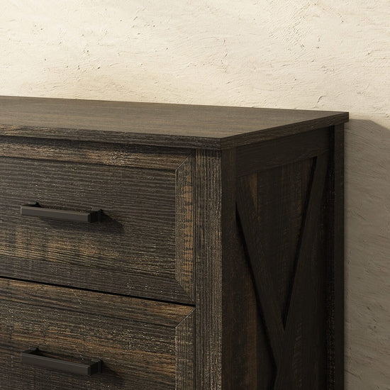 Dorien Rustic Farmhouse Black 9-Drawer Dresser - Riumlore