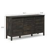 Dorien Rustic Farmhouse Black 9-Drawer Dresser - Riumlore