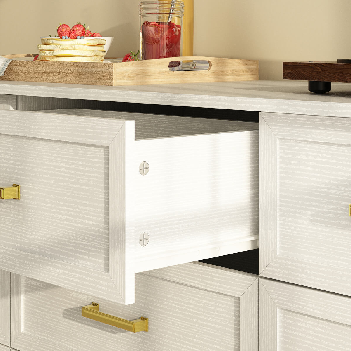 Dorien Modern Farmhouse White 9-Drawer Dresser - Riumlore