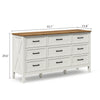 Dorien Rustic Farmhouse White 9-Drawer Dresser - Riumlore