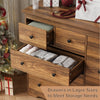 55.1" Wide Dresser for Bedroom, 10 Drawer Dresser with Large Drawers, Dresser for TVs Up to 65",Brown