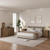 3-Piece Modern Bedroom Set - 6 Drawer Wide Dresser & Nightstands Set of 2 with Fluted Design, Anti-Tip Safety Brown Natural Wood Storage Furniture for Bedroom,Hallway 6+6,Brown