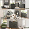 Rustic 9-Drawer Wood Dresser, Large Storage Chest Organizer with Metal Handles for Bedroom, Living Room, Farmhouse Style Furniture,Gray