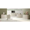 55.1" W Fluted 7 Drawer Dresser for Adult,Wooden Bedroom Dresser,Dresser TV Stand up to 65" for Living Room,Beige