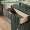 55.1" W Fluted 8 Drawer Dresser for Adult,Wooden Bedroom Dresser,Dresser TV Stand up to 65" for Living Room,Green