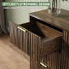 63" W Fluted 9 Drawer Dresser for Adult,Wooden Bedroom Dresser,Dresser TV Stand up to 70" for Living Room,Brown