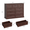 Rustic 9-Drawer Wood Dresser, Large Storage Chest Organizer with Metal Handles for Bedroom, Living Room, Farmhouse Style Furniture,Brown