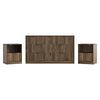 3-Piece Modern Bedroom Set - 7 Drawer Wide Dresser & Nightstands Set of 2 with Fluted Design, Anti-Tip Safety Brown Natural Wood Storage Furniture for Bedroom,Hallway 7+2,Brown