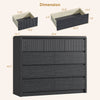 9 Fluted Drawers Dresser for Bedroom, 49.2" W Modern Chest of Drawers with Curved Profile Design, Mid Century Storage Dressers Organizer,Black