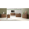 55.1" W Fluted 8 Drawer Dresser for Adult,Wooden Bedroom Dresser,Dresser TV Stand up to 65" for Living Room,Oak
