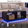Coffee Table with LED Lights, 47.2" W TV Stand Center Table with 2-Tiers for Living Room,Black