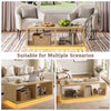 Coffee Table with LED Lights, 47.2" W TV Stand Center Table with 2-Tiers for Living Room,Natural