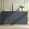 63" W Fluted 9 Drawer Dresser for Adult,Wooden Bedroom Dresser,Dresser TV Stand up to 70" for Living Room,Blue