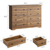 55.1" Wide Dresser for Bedroom, 8 Drawer Dresser with Large Drawers, Dresser for TVs Up to 65",Brown