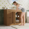 48" Fluted Bathroom Vanity Cabinet with 4 Drawers,Bathroom Vanity with Sink and Soft-Close Doors,Freestanding Bathroom Sink Cabinet,OAK