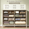 8-Drawer Dressers for Bedroom,55.1"Width Modern Chest of Drawer with Metal Handlesfor Living Room,Hallway,Entryway,Beige