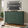 9-Drawer Dressers for Bedroom,55.1"Width Modern Chest of Drawer with Metal Handlesfor Living Room,Hallway,Entryway,Green