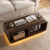 Coffee Table with LED Lights, 47.2" W TV Stand Center Table with 2-Tiers for Living Room,Brown