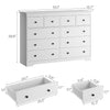 55.1" Wide Dresser for Bedroom, 10 Drawer Dresser with Large Drawers, Dresser for TVs Up to 65",White