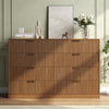 55.1" W Fluted 8 Drawer Dresser for Adult,Wooden Bedroom Dresser,Dresser TV Stand up to 65" for Living Room,Oak