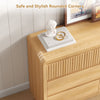 7 Drawers Dresser for Bedroom, 49.2" W Modern Chest of Drawers with Curved Profile Design, Mid Century Fluted Storage Dressers Organizer,Natural