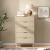 5 Drawer Dresser for Bedroom,Tall Dresser with Metal Handle,Fluted Dresser Modern Storage Cabinet for Home Office Living Room,White