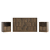 3-Piece Modern Bedroom Set - 6 Drawer Wide Dresser & Nightstands Set of 2 with Fluted Design, Anti-Tip Safety Brown Natural Wood Storage Furniture for Bedroom,Hallway 6+2,Brown