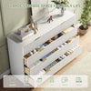 55.1" W Fluted 8 Drawer Dresser for Adult,Wooden Bedroom Dresser,Dresser TV Stand up to 65" for Living Room,White