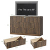 55.1" W Fluted 7 Drawer Dresser for Adult,Wooden Bedroom Dresser,Dresser TV Stand up to 65" for Living Room,Brown