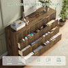 55.1" W Fluted 8 Drawer Dresser for Adult,Wooden Bedroom Dresser,Dresser TV Stand up to 65" for Living Room,Brown