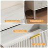 Fluted 6 Drawers Dresser, 55.1" Wide Modern Chest of Drawers with Wood Foot, Dresser TV Stand Up to 65 Inch TV, Wood Drawer Organizer for Bedroom, Living Room, Hallway - White