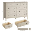9-Drawer Dressers for Bedroom,55.1"Width Modern Chest of Drawer with Metal Handlesfor Living Room,Hallway,Entryway,Beige