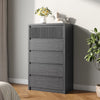 5 Drawers Dresser for Bedroom, 48.4" Tall Chest of Drawers with Curved Profile Design, Mid Century Fluted Storage Dressers Organizer,Black