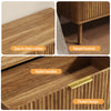 Fluted 6 Drawers Dresser, 55.1" Wide Modern Chest of Drawers with Wood Foot, Dresser TV Stand Up to 65 Inch TV, Wood Drawer Organizer for Bedroom, Living Room, Hallway - Brown