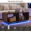 Coffee Table with LED Lights, 47.2" W TV Stand Center Table with 2-Tiers for Living Room,Brown