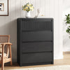 4 Drawers Dresser for Bedroom, 40" Tall Chest of Drawers with Curved Profile Design, Mid Century Fluted Storage Dressers Organizer,Black